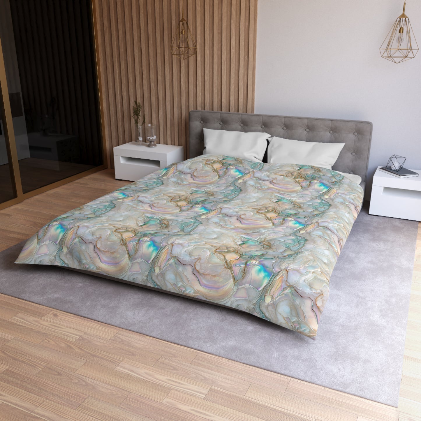 Green Opalescent Dreams Microfiber Duvet Cover