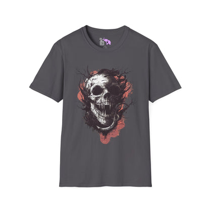 Creepy Skull in Tree Adult T-shirt
