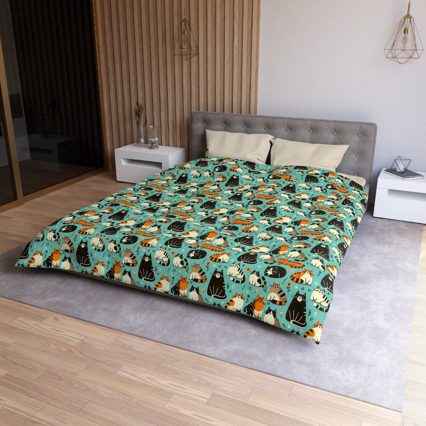 Whimsy Whiskers Microfiber Duvet Cover