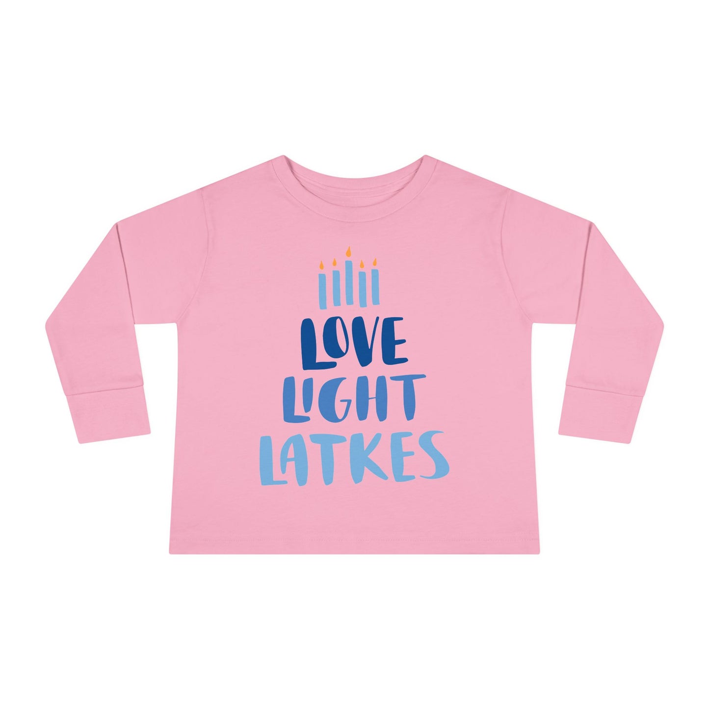 Hanukkah Love Light Latkes Toddler Long Sleeve Tee