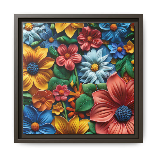 Vived 3D Flowers Framed Canvas Art