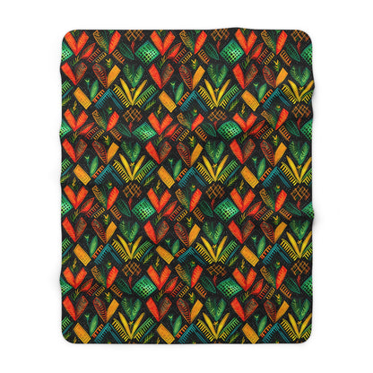 Kujichagulia Waves Sherpa Fleece Blanket