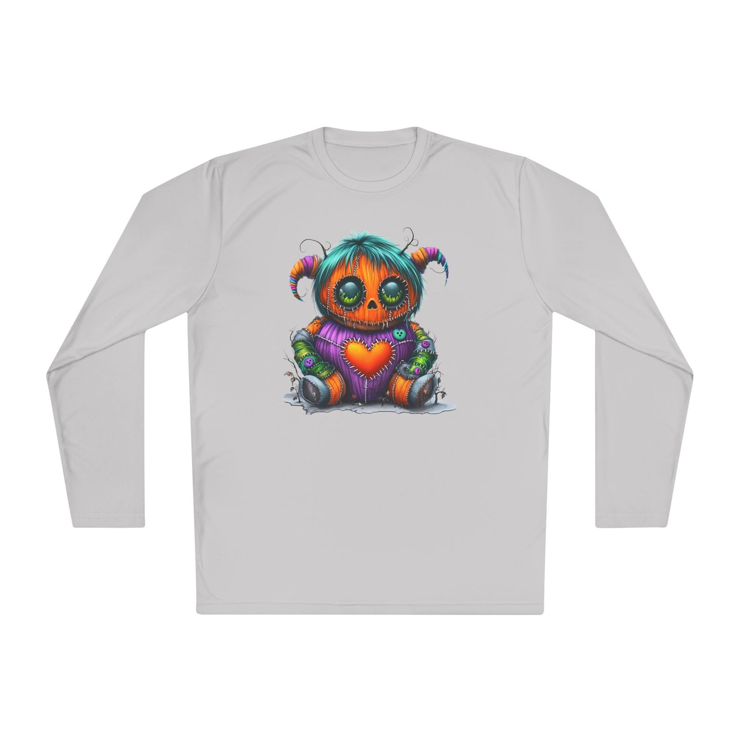 Patchwork Pumpkin Heart Adult Long Sleeve Tee