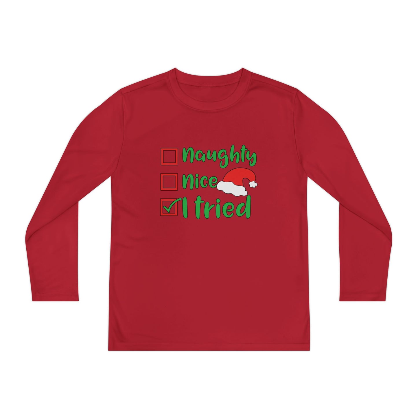 Naughty Nice I Tried Youth Long Sleeve Tee
