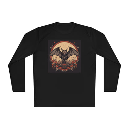 Creepy Bats Over Moon 10 Adult Long Sleeve Tee