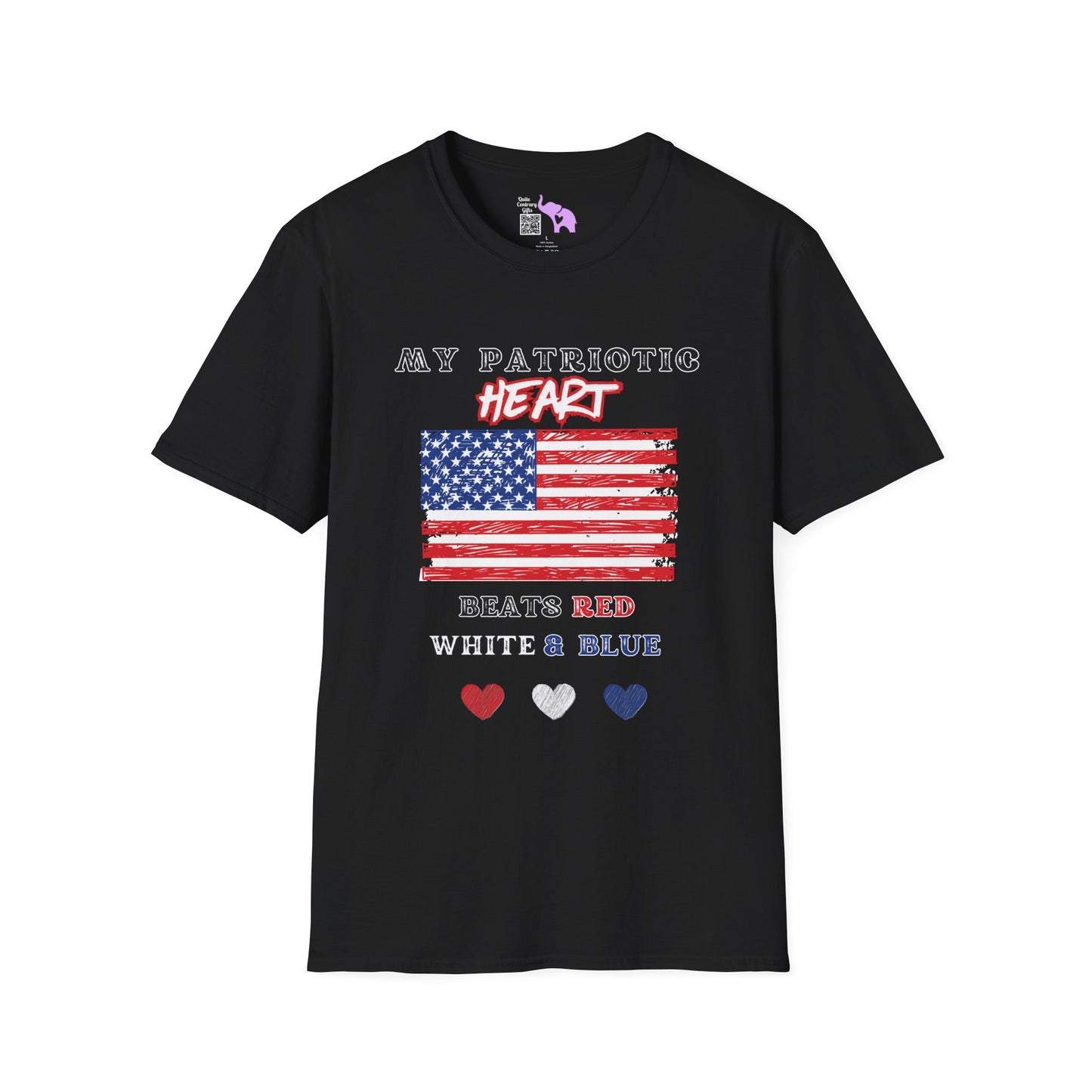 My Patriotic Heart Bleeds Red White & Blue Adult T-shirt