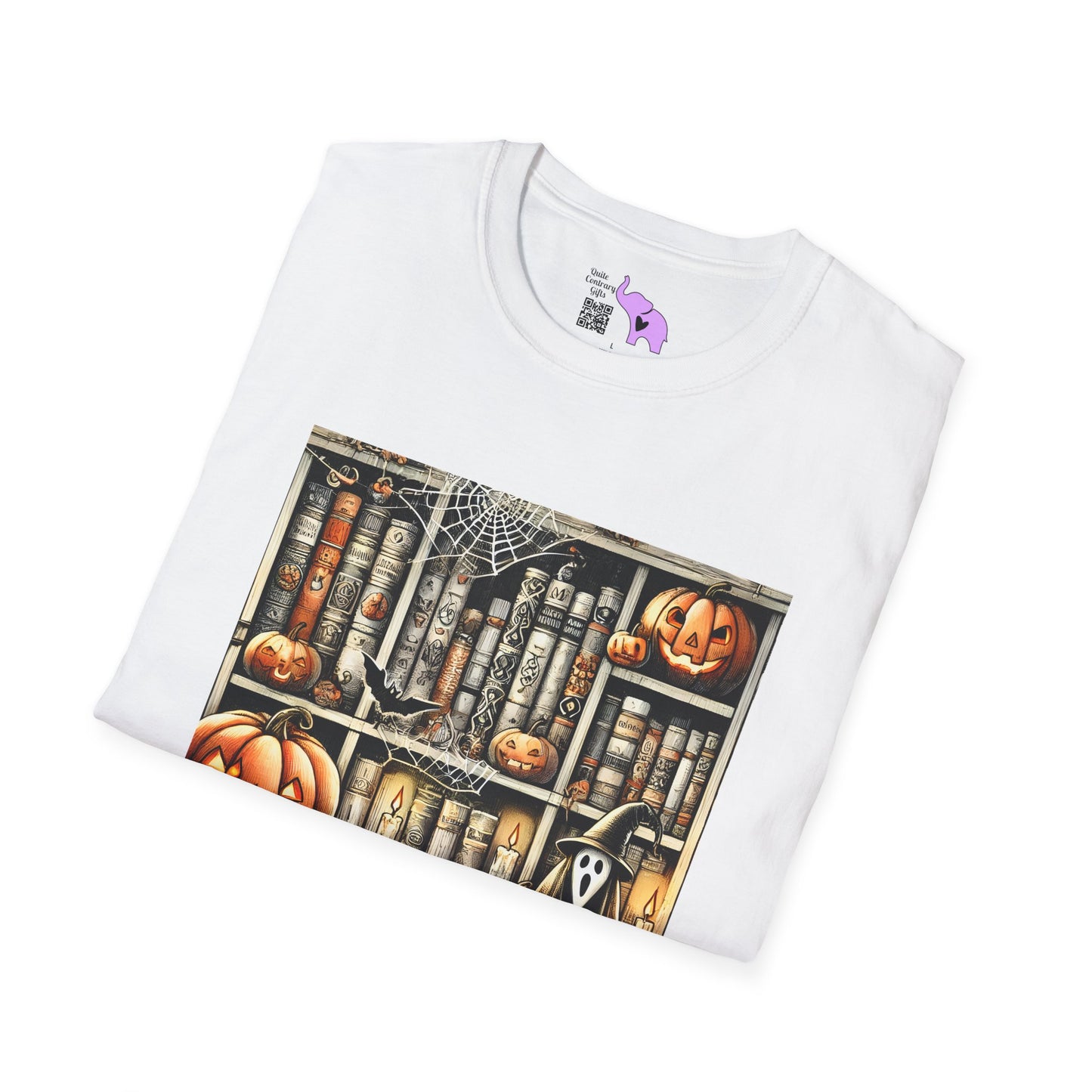 Spooky Book Shelf Adult T-shirt