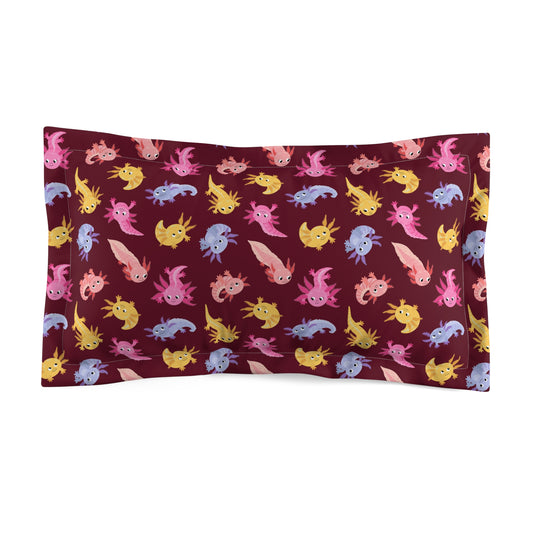 Crimson Axolotls Microfiber Pillow Sham