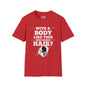 With A Body Like This Who Needs Hair? Adult T-shirt