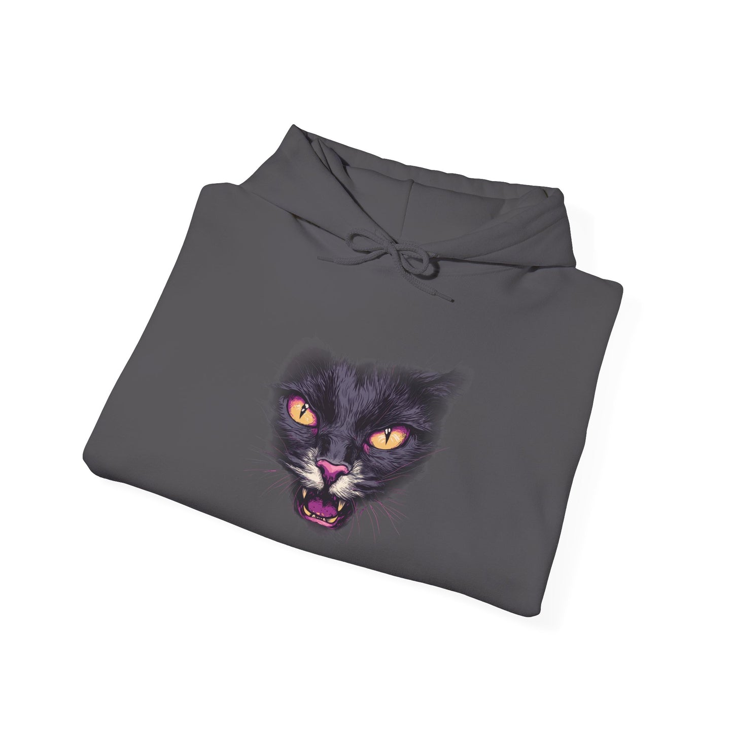 Black Cat Face Heavy Blend™ Hooded Sweatshirt