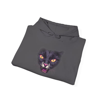 Black Cat Face Heavy Blend™ Hooded Sweatshirt