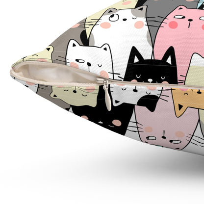 Cartoon Cats Throw Pillow