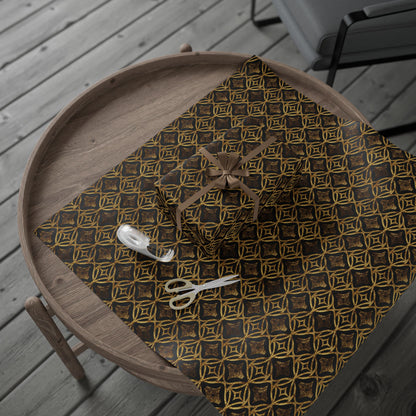 Golden Star Lattice Wrapping Paper