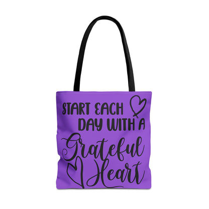 Start Each Day With A Grateful Heart Canvas Tote Bag