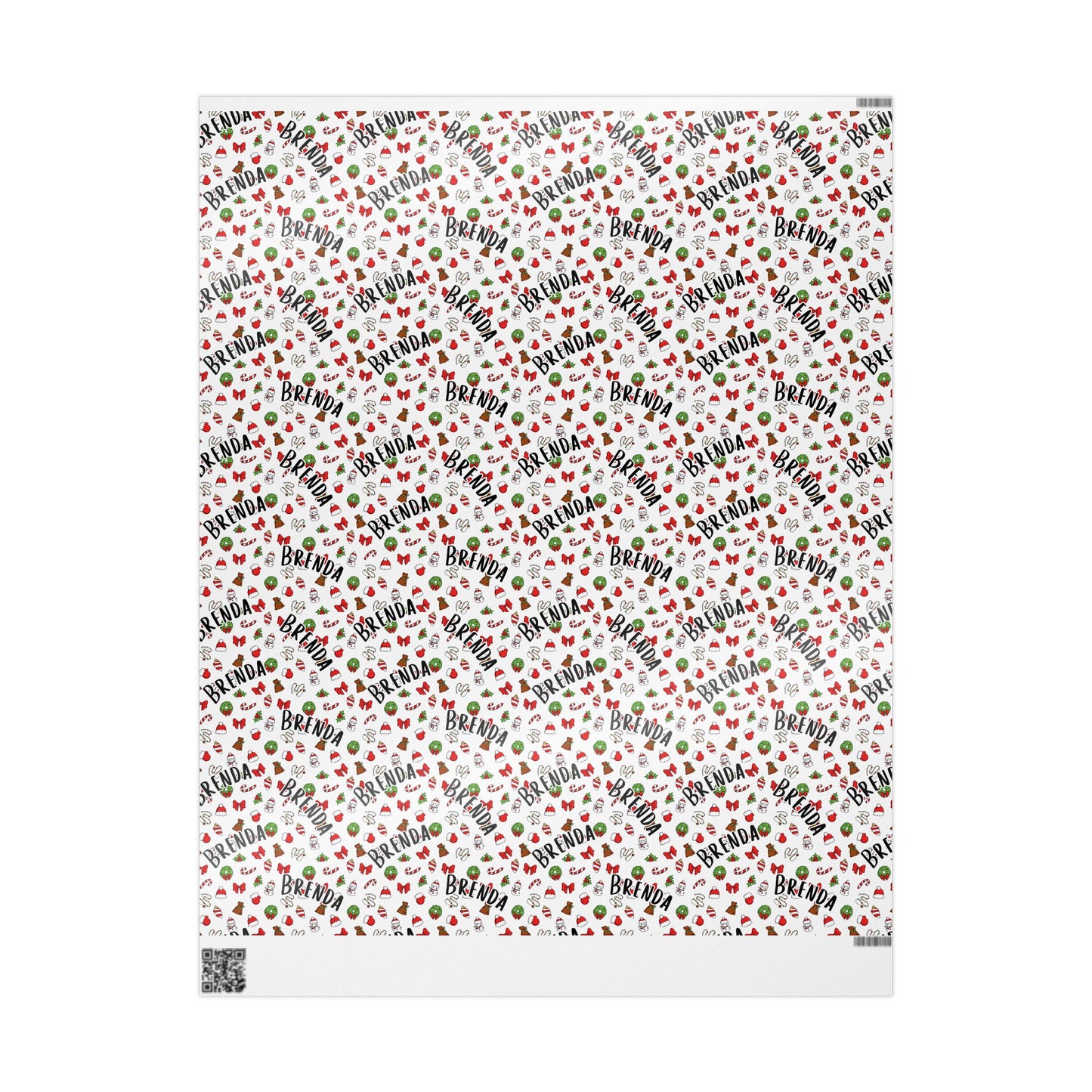 Cute Christmas Santa, Wreath, Snowman Custom Wrapping Paper (Brenda)