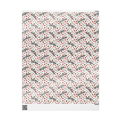 Cute Christmas Santa, Wreath, Snowman Custom Wrapping Paper (Brenda)