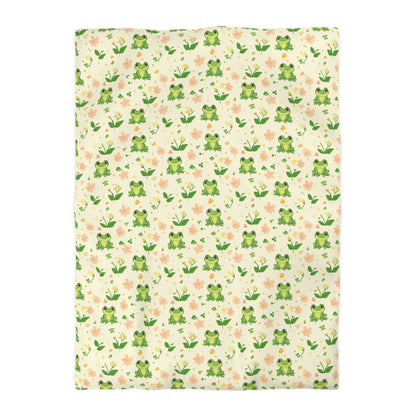 Froggy Meadow Microfiber Duvet Cover