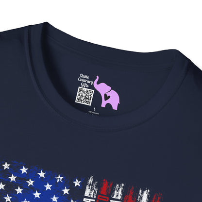 American Flag w/States (Vertical) Adult Tshirt