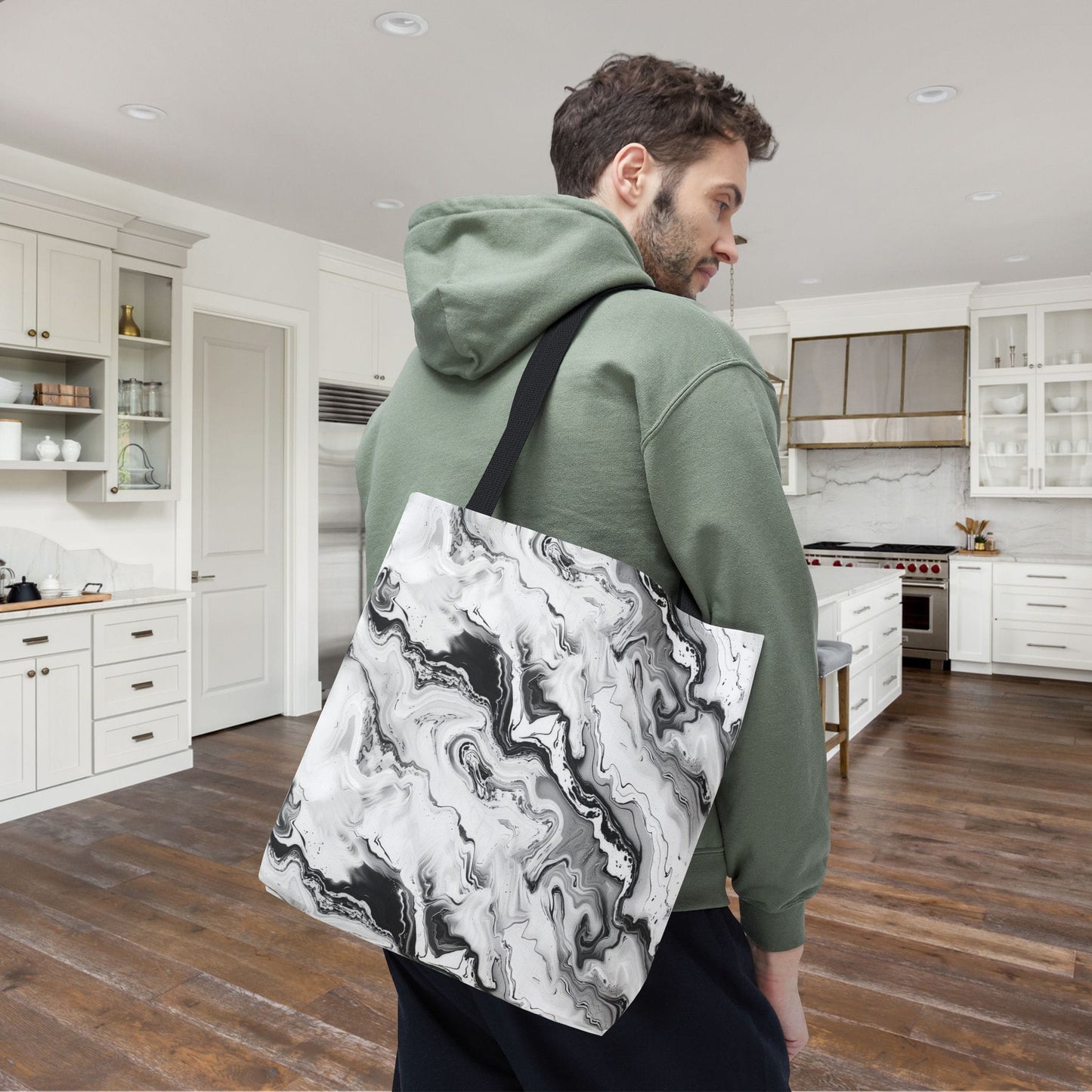 Frost Veil Marble Canvas Tote Bag