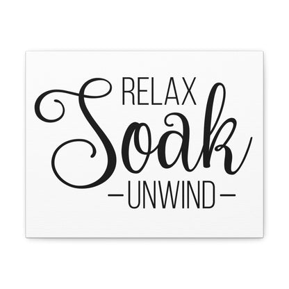 Relax Soak Unwind Canvas Horizontal Wraps w/o Frame