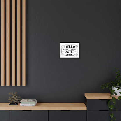 Hello Sweet Cheeks 2 Framed Canvas Bathroom Art