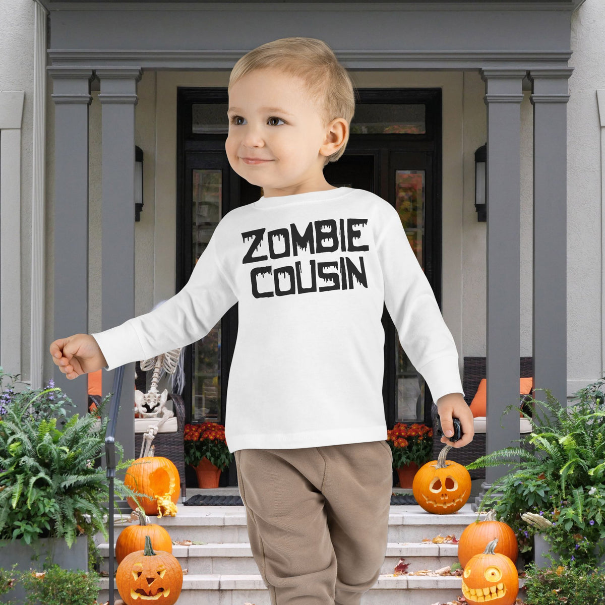 ""Zombie Cousin Toddler Long Sleeve Tee