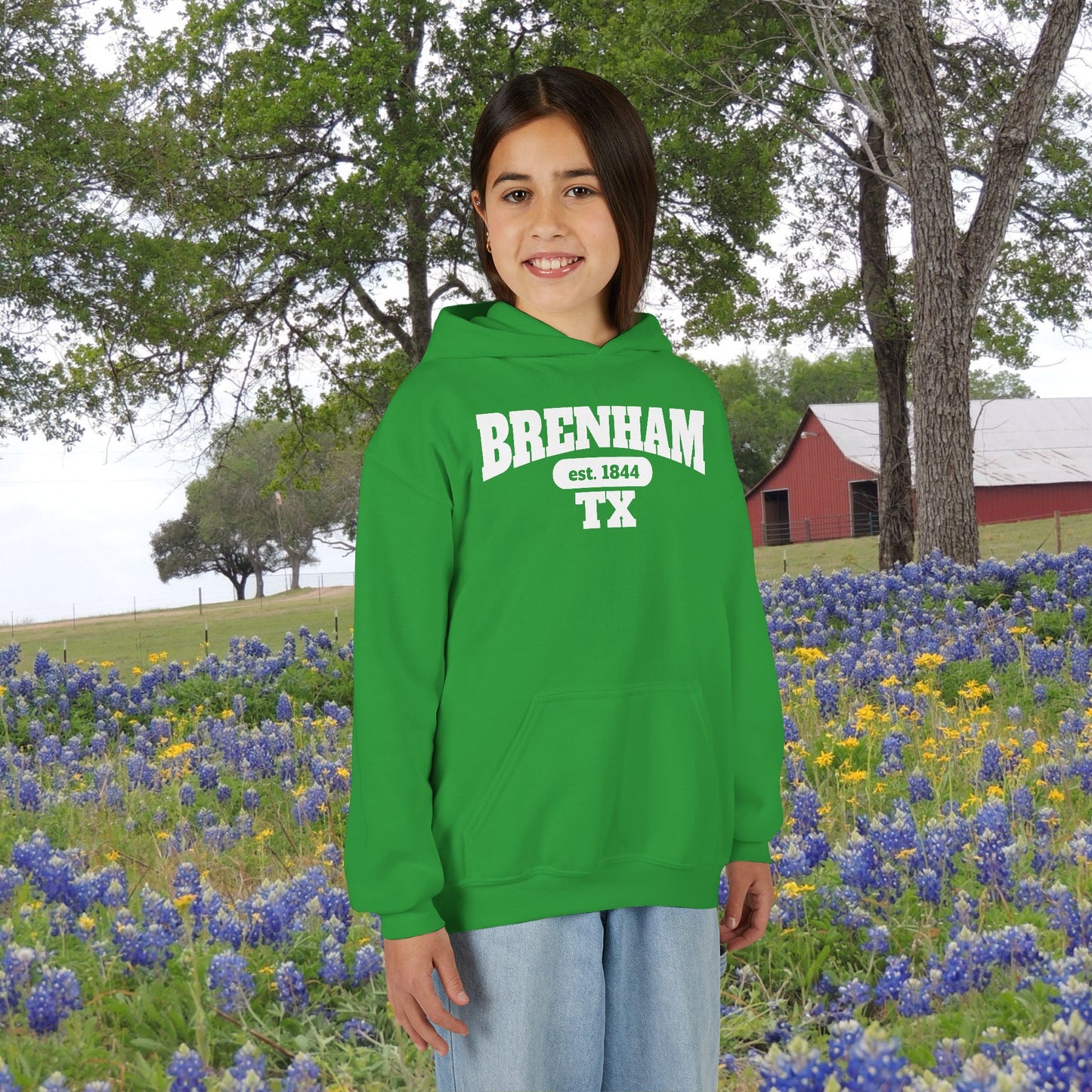 Brenham Tx Est. 1844 Youth Heavy Blend Hoodie