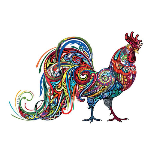 Colorful Rooster Wooden Puzzle