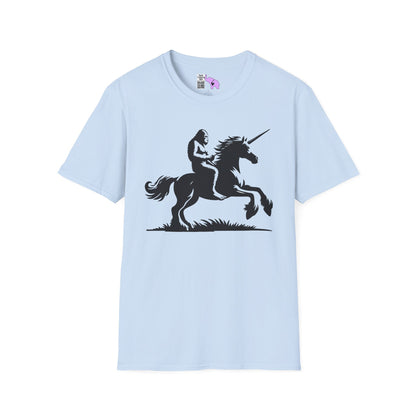 Bigfoot Rides A Unicorn Adult T-shirt
