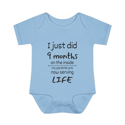 I Just Did 9 Months on the inside Infant Baby Rib Bodysuit