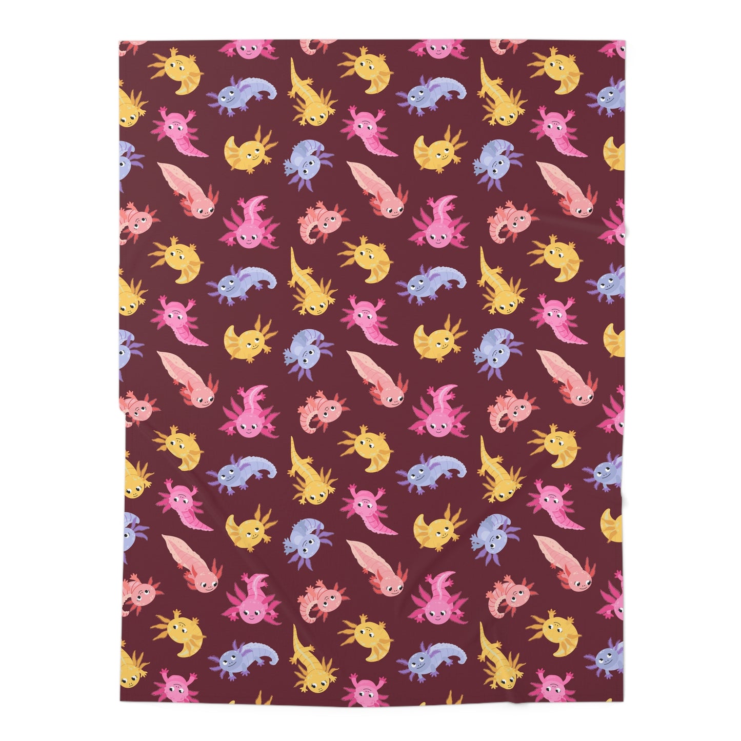 Crimson Axolotls Baby Swaddle Blanket