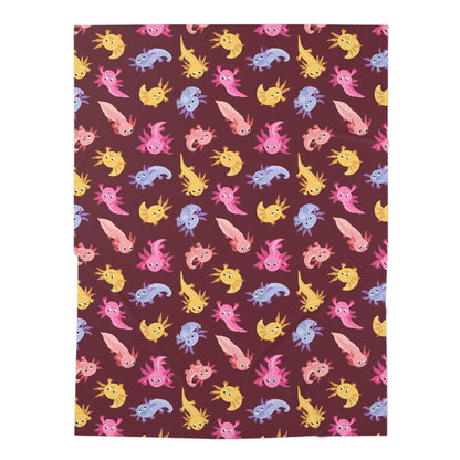 Crimson Axolotls Baby Swaddle Blanket