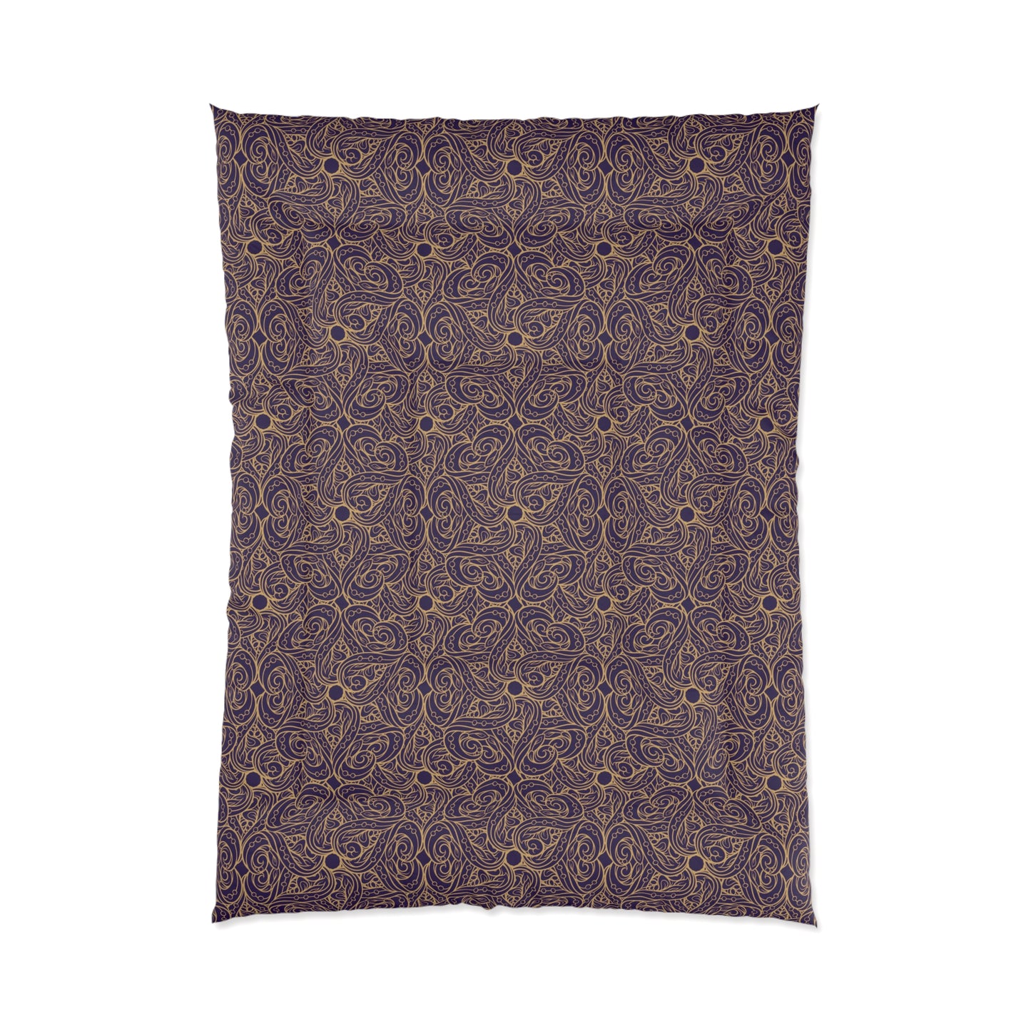 Golden Amethyst Radiance Mandala Comforter