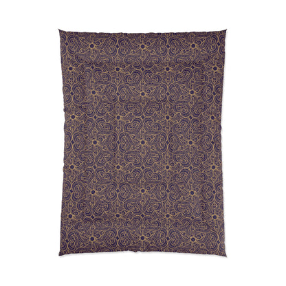 Golden Amethyst Radiance Mandala Comforter