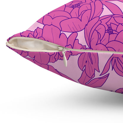 Blush Peony Garden Throw Pillow
