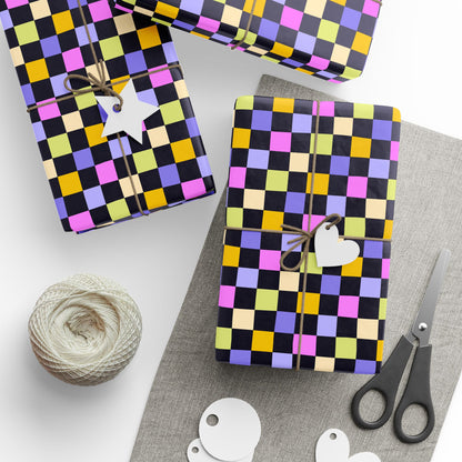 Joyful Checkerboard Gift Wrap