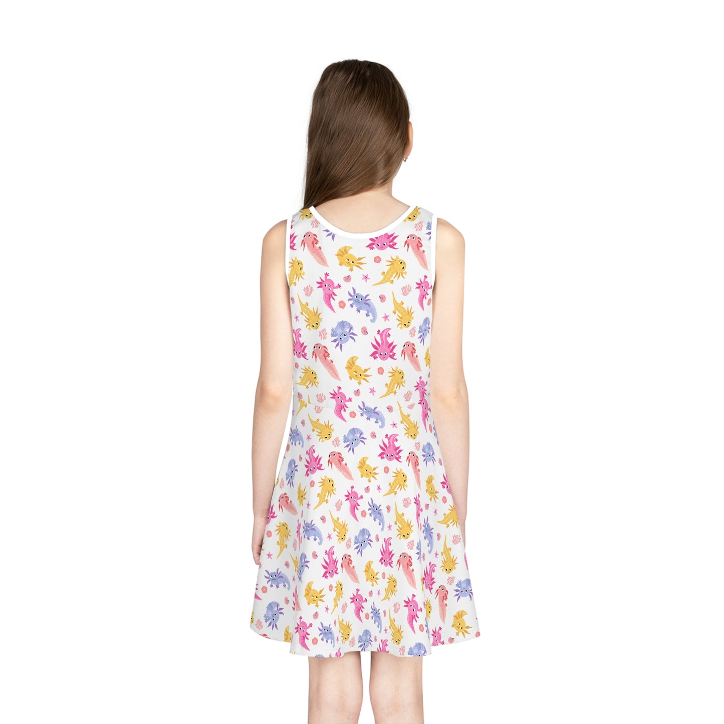 Axolotl Whimsy Girls' Sleeveless Sundress