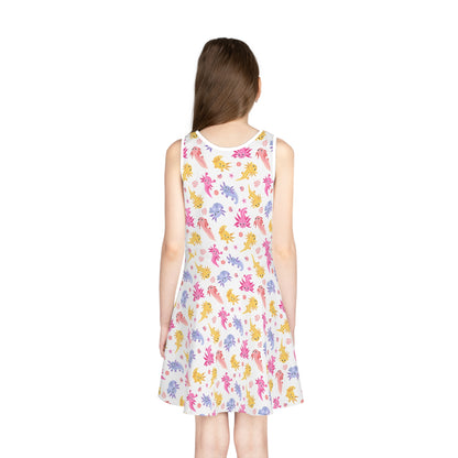 Axolotl Whimsy Girls' Sleeveless Sundress