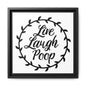 Live Laugh Poop Canvas Bathroom Art