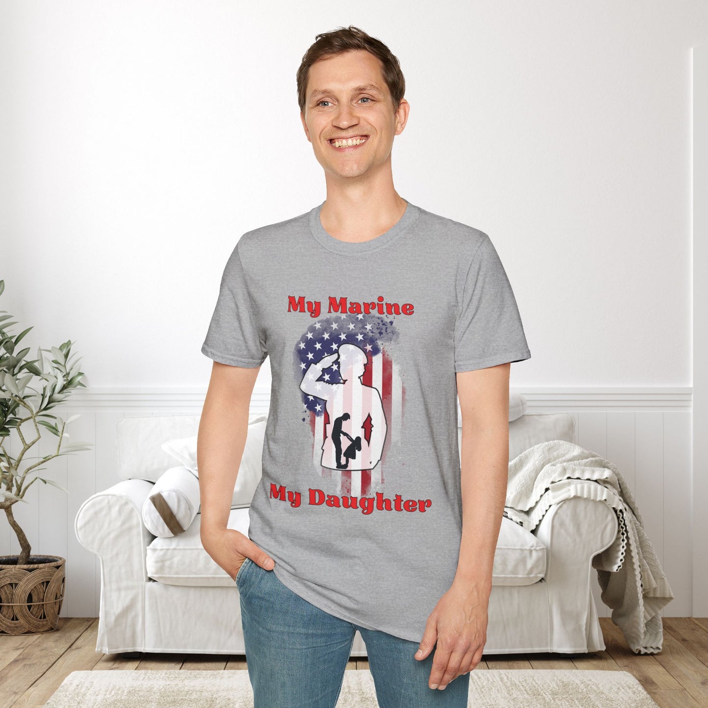 My Marine My Daughter (Dad) Adult T-shirt