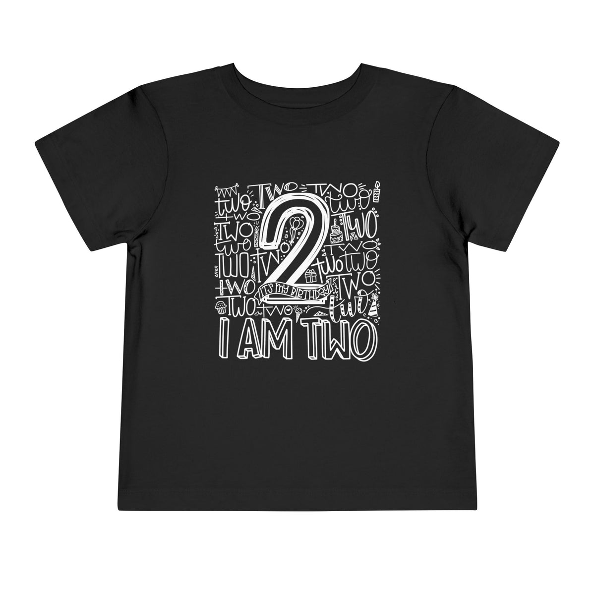 I Am Two Typography Toddler Tee