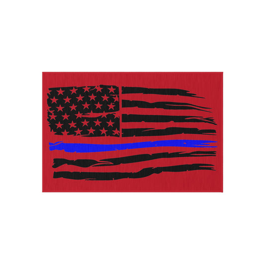 Blue Line Flag Outdoor Rug
