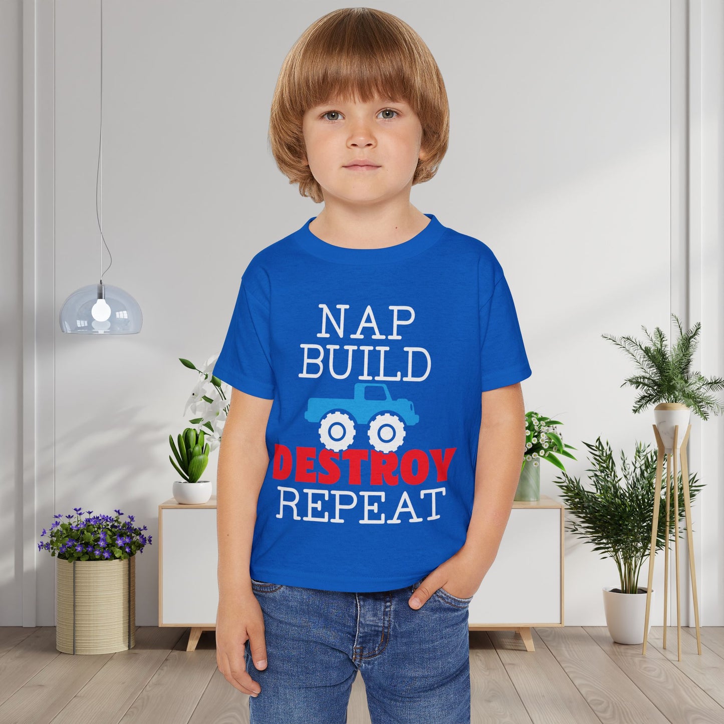 Nap Build Destroy Repeat Heavy Cotton™ Toddler T-shirt