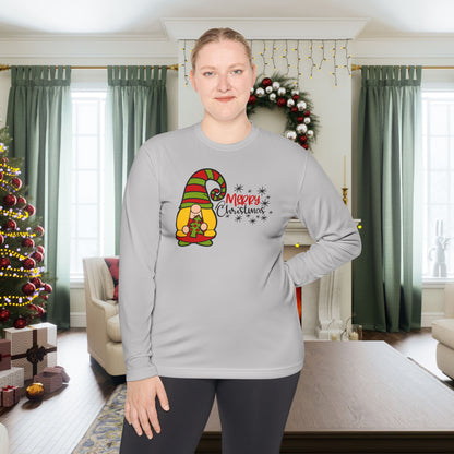 Merry Christmas Girl Gnome Adult Long Sleeve Tee