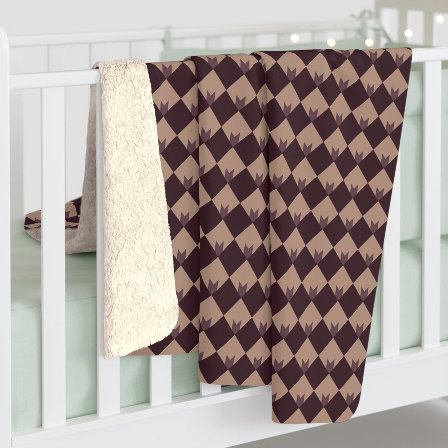 Diamond Bloom-Crimson & Plum Fleece Blanket
