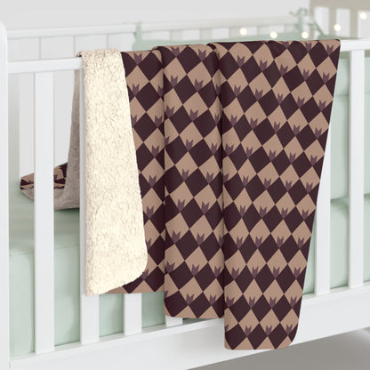 Diamond Bloom-Crimson & Plum Fleece Blanket