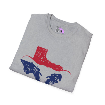 Red & Blue Texas Longhorn Adult Tshirt