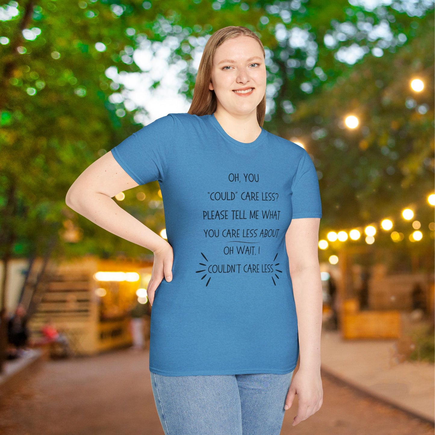 Couldn't Care Less Grammar Adult T-shirt