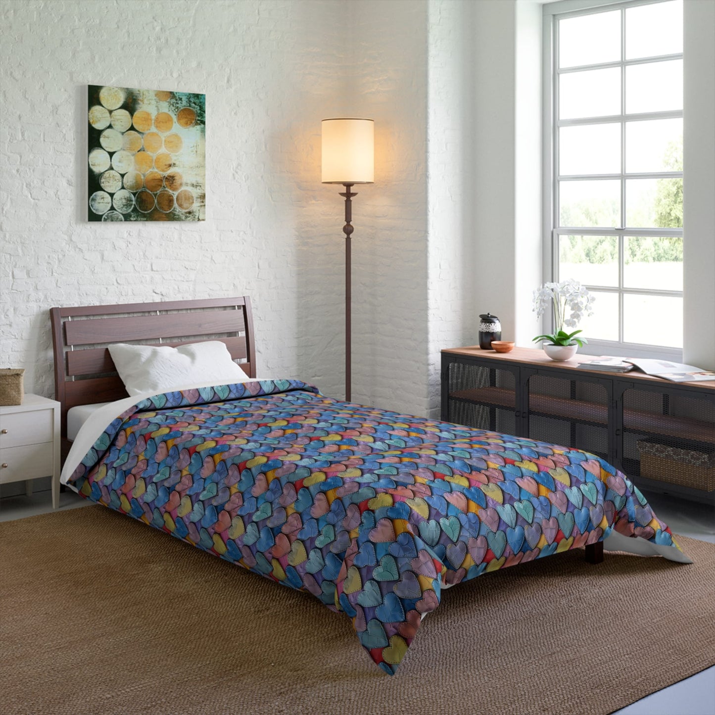 Color Pop Leather Hearts Comforter