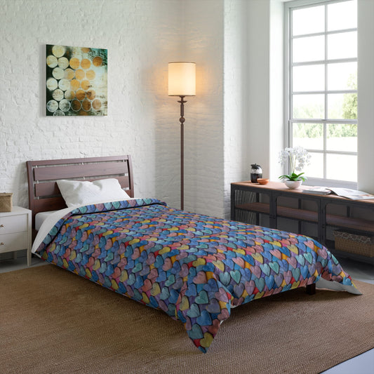 Color Pop Leather Hearts Comforter
